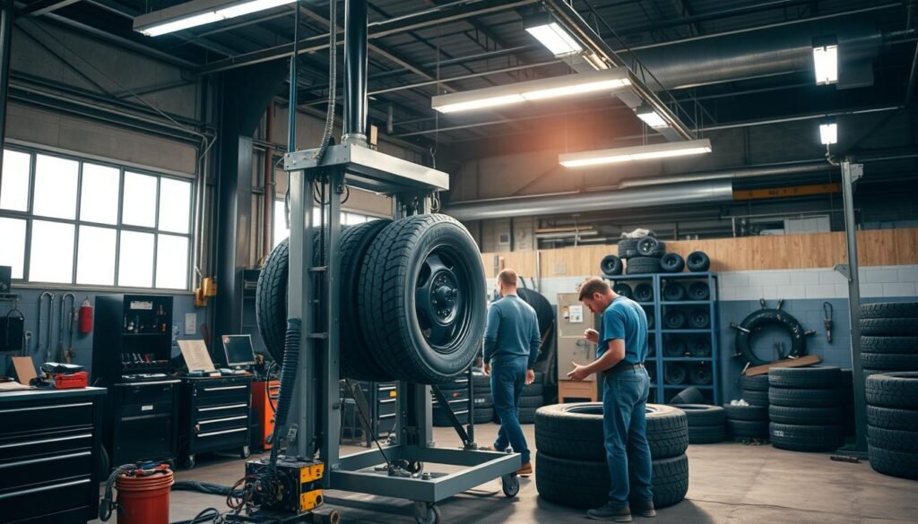 tire machine installation